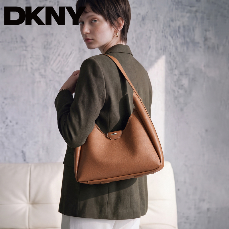 Dkny Tang Kenaer Underarm Bag Cowhide Leather Shoulder Crossbody Bag Hobo Bag Large Capacity Tote Bag 2026 New Model