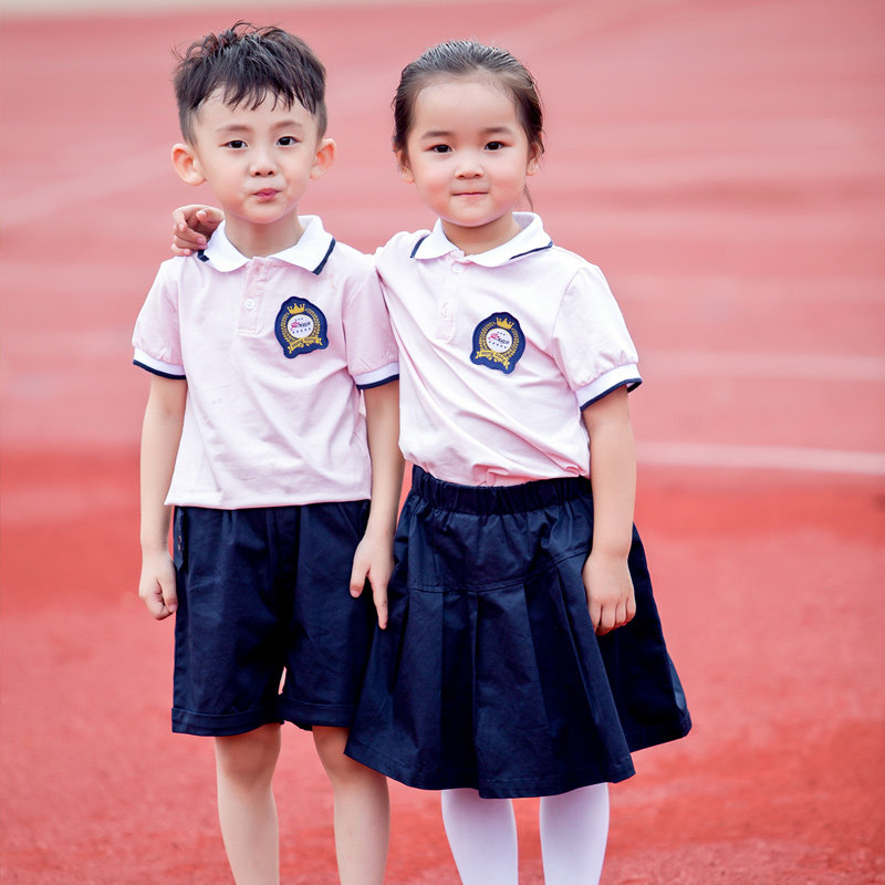 Kindergarten summer suits boys and girls sportswear POLO suits sports class uniforms school uniforms casual British style