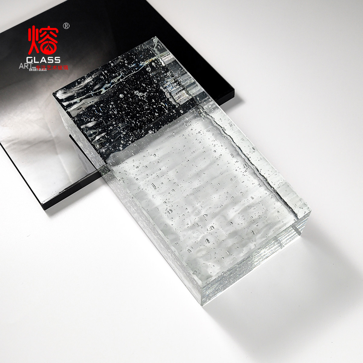 Transparent crystal brick water pattern bubble finely ground glass brick solid brick partition background wall landscape wall decoration customization