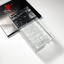 Transparent Crystal Brick Water Pattern Bubble Fine Grinding Glass Brick Solid Brick Block Partition Background Wall Landscape Wall Trim Custom