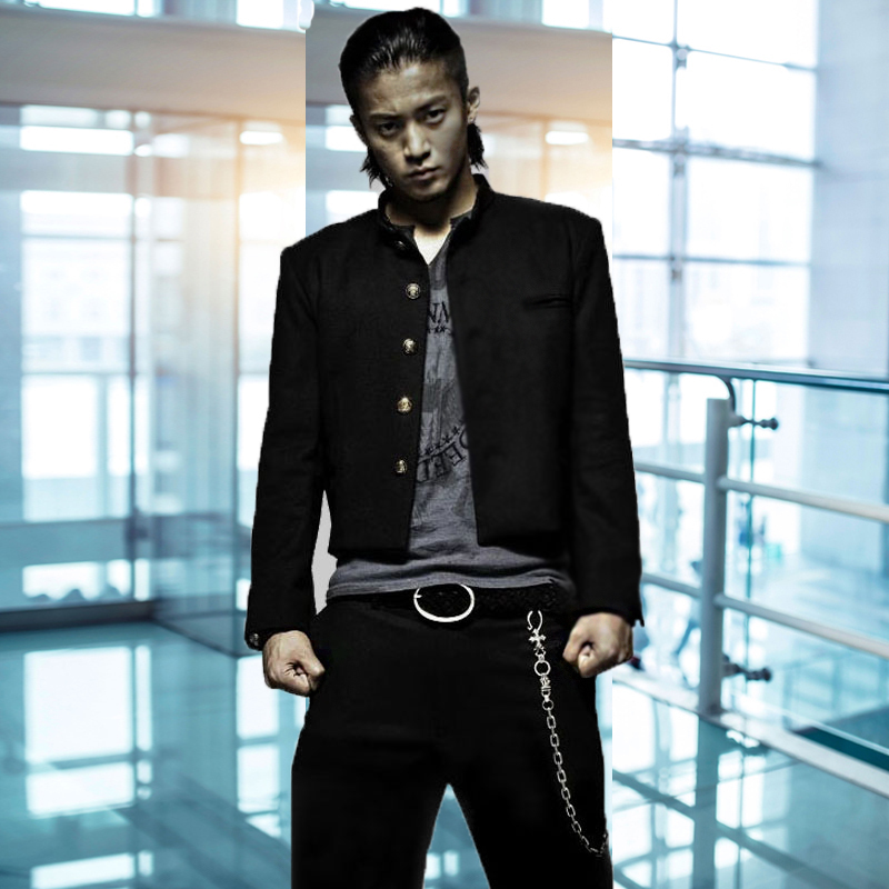 Hot-Blooded High School Lily of the Valley School Uniform, Same Style as Genji, Zhongshan Suit Set for Men, Young Students, Slim-Fit Small Suit Jacket