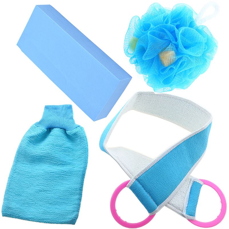Four sets of bath sponge powerful bath towels back long strip bath flowers back towels rubbing mud gloves theorgy