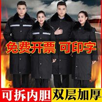 Security coat men thick cotton padded winter winter clothing uniform custom labor insurance winter clothing overalls cotton printing logo