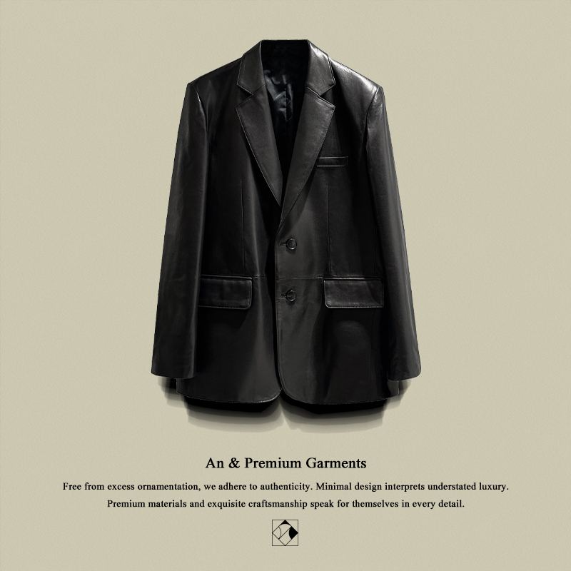 2026 Autumn Black Genuine Leather Jacket Women's Leather Suit Vegetable-Tanned Sheepskin Mid-Length Coat High-End Loose Fit 2026 Autumn Black Genuine Leather Jacket Women's Leather Suit Vegetable-Tanned Sheepskin Mid-Length Coat High-End Loose Fit