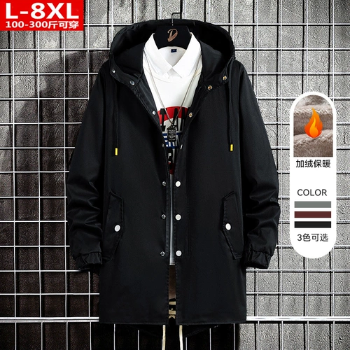 Мужская длинная куртка, удерживающий тепло утепленный пуховик, пальто, большой размер