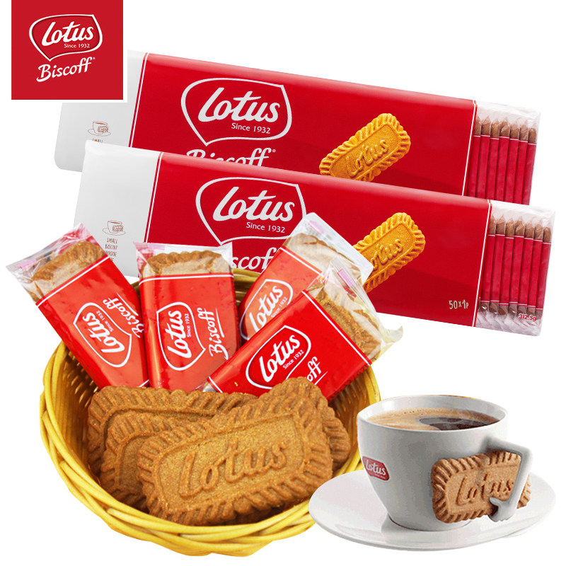 Belgium imports lotus and colourful coffee cookies red coffee partner casual snacks
