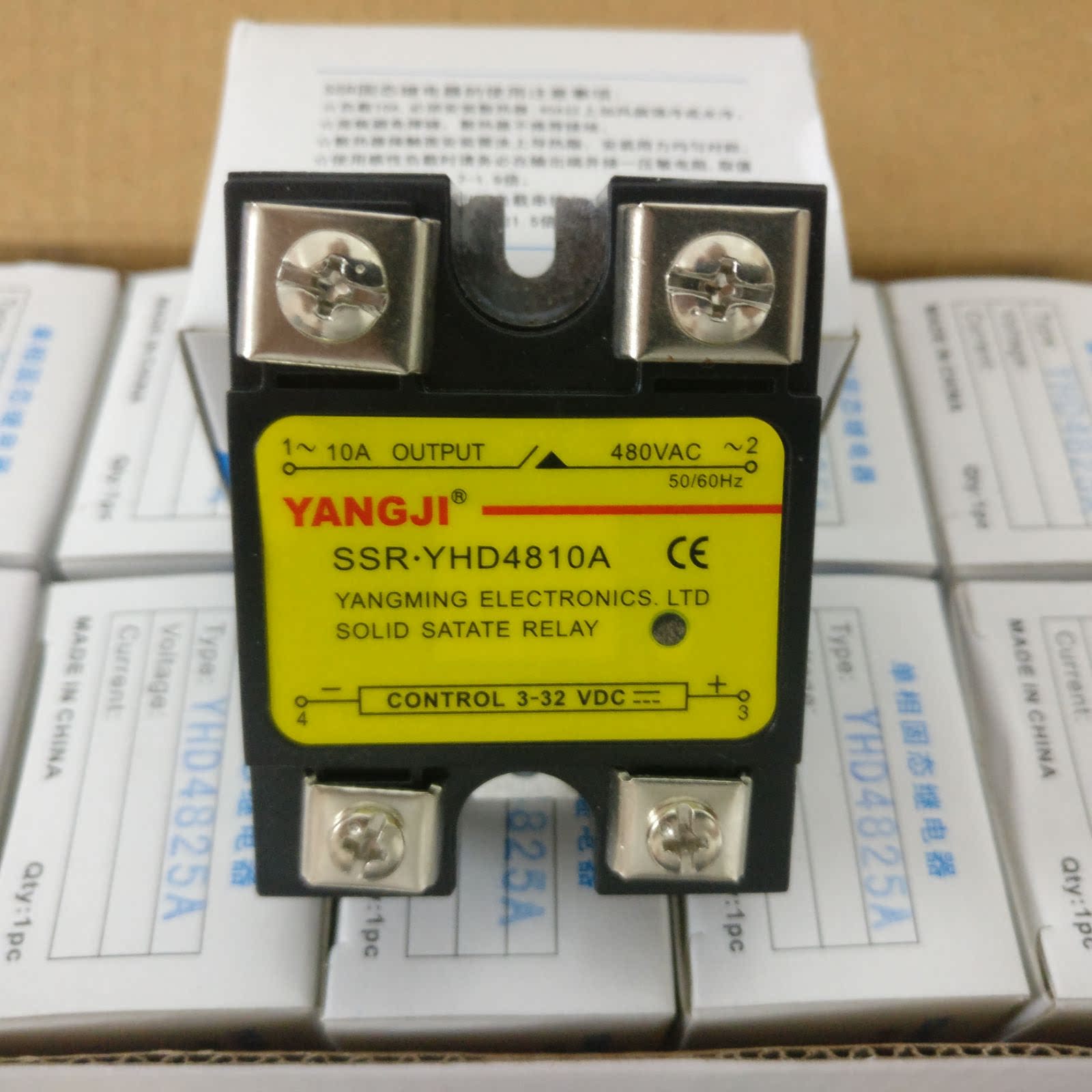 YANGJI Single-phase AC Solid State Relay YHD4810A (10A-480V)