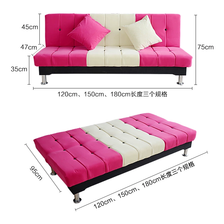 Đơn giản mục đích kép giường sofa lười vải sofa Jane châu Âu giường 1,8 căn hộ nhỏ cho thuê Futon - Ghế sô pha ghế sofa mây