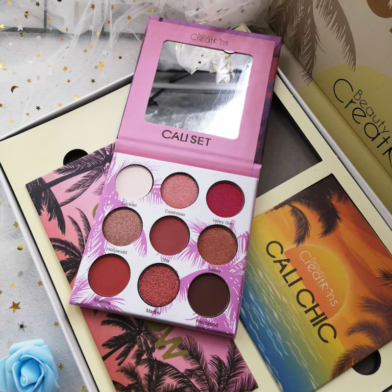 INS Super Fire Beauty Creations Set Cali Chic Glow 9 Color Shadow Shadow / High Disc phấn mắt đẹp