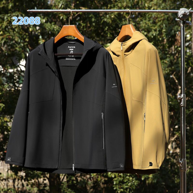 Bawangshu Spring New Plus Size Men's Lightweight Softshell Seamless Waterproof Windproof Jacket