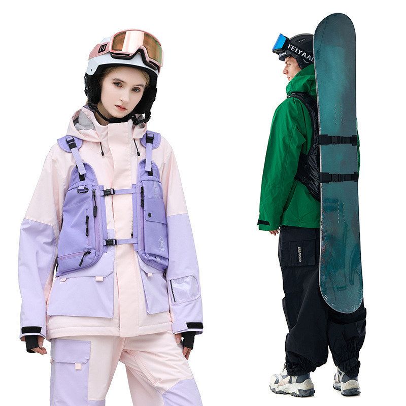 Sanxdi Snowboarding Vest Backpack Tactical Multi-Functional Ski Bag for Men and Women with Back Protection Waterproof Off-Snow Vest