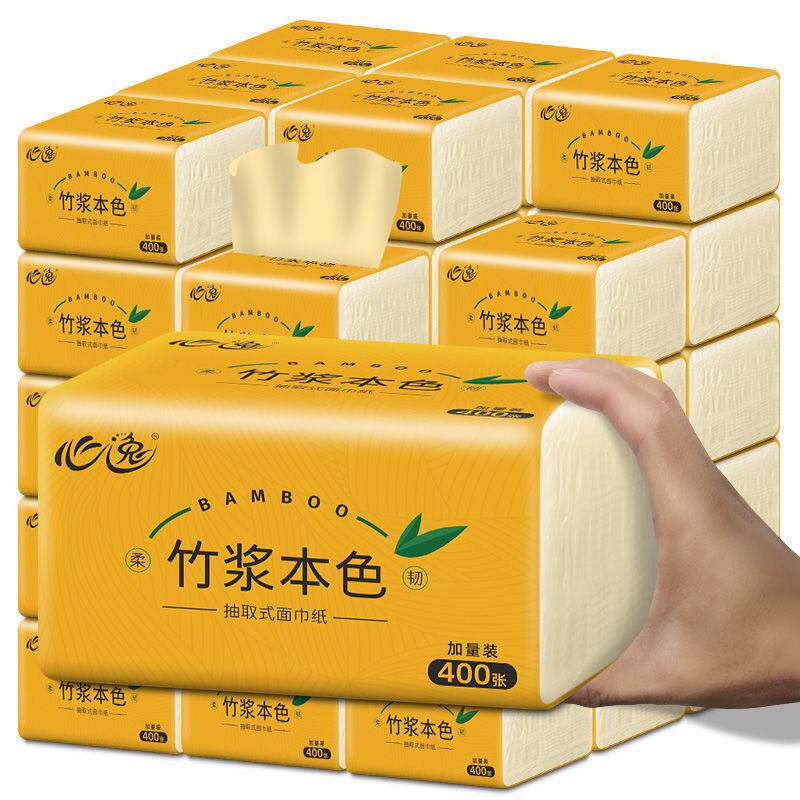 Heart comfort 400 sheets of bamboo pulp Natural Color Extraction Style Paper Towel Paper Home Toilet Paper Napkins Toilet Paper Toilet Paper