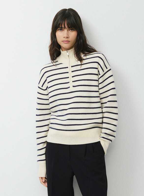 Simple and Versatile Half-Zip Cashmere Sweater_Canadian Direct Mail, No Returns or Exchanges