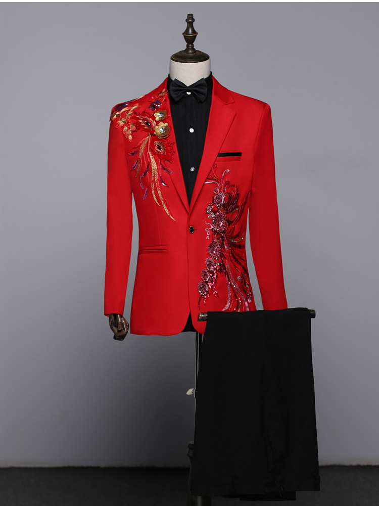 Trang phục sequin mới trang phục nam sân khấu phù hợp với phù hợp với nam chủ nhà ca sĩ trang phục vest cưới
