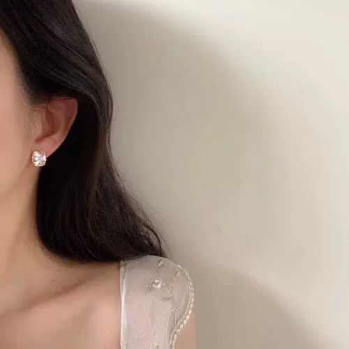 Геометричные маленькие изысканные брендовые серьги с цирконом, коллекция 2021, простой и элегантный дизайн