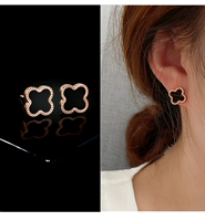 Серьги, четырехлистный клевер