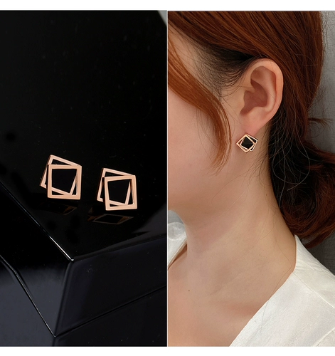 Tide, черные изысканные серьги из нержавеющей стали, простой и элегантный дизайн, коллекция 2023