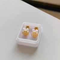 Матовые серьги, четырехлистный клевер