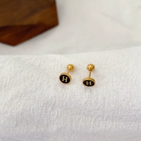 3353H Письмо Черные Серьги