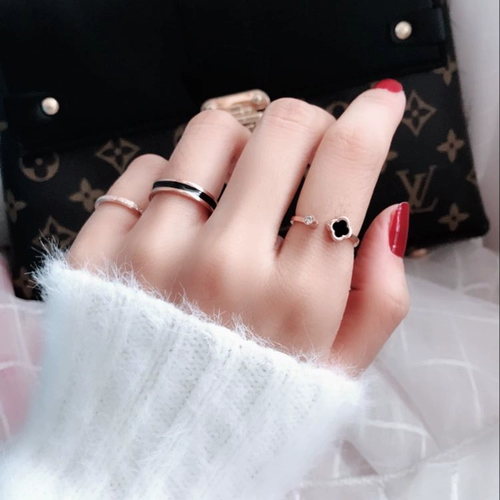 Золотое кольцо из нержавеющей стали для влюбленных, в корейском стиле, на указательный палец, простой и элегантный дизайн, розовое золото, делается под заказ