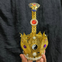 Taoist supplies lotus crown Sanqing crown Tai Chi copper lotus crown handmade Tai Chi Xiangyun crane crown