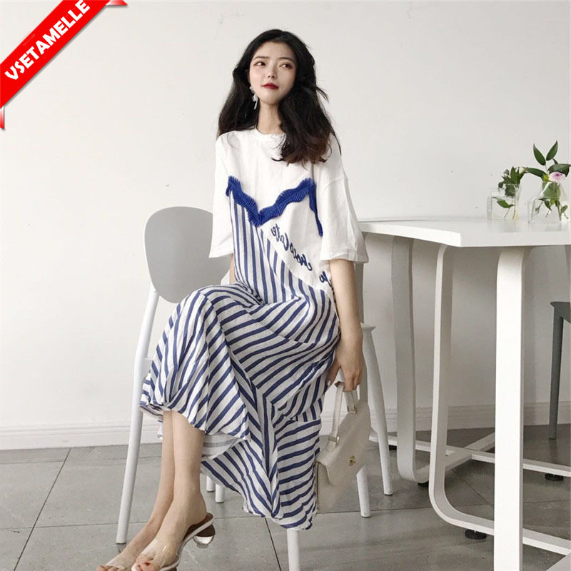 Pregnant mom tide dress Knee-high pregnant woman summer dress Long version pregnant woman dress Summer pregnant woman dress Tide mom long dress to the ankle