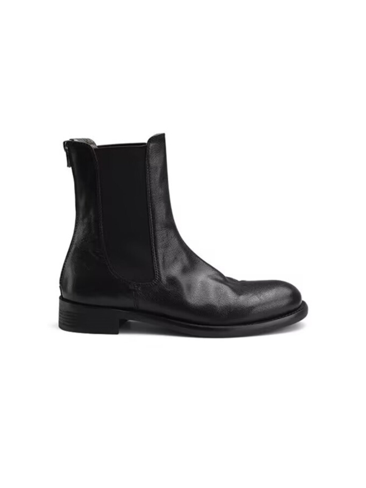 밀란 스튜디오 복고풍 영국식 첼시 여성 2024 신상 주름 두꺼운 힐 마틴 여성