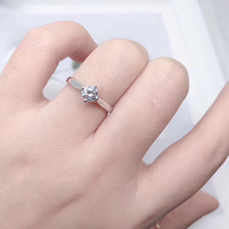 Yiqi Jewelry White 18K Gold Courting Wedding Real Diamond Ring to Ring Naked Drill Platinum One Carat Ring Girl