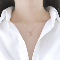 Art Qi Jewelry 18K Platinum Necklace Woman Diamond Pendant Necklace Woman Lock Bone Chain Fashion 100 Hitch Woman