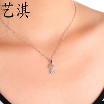 Yiqi Jewelry white 18K gold diamond necklace group set necklace pendant Female rose gold flower diamond clavicle chain
