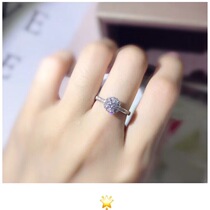 Yiqi jewelry carat effect diamond ring white 18K Hua Qun set 36 points wedding diamond ring female