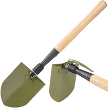 6411Q1 Multi-function wooden handle folding sapper combat readiness steel shovel Outdoor car emergency small army shovel iron shovel