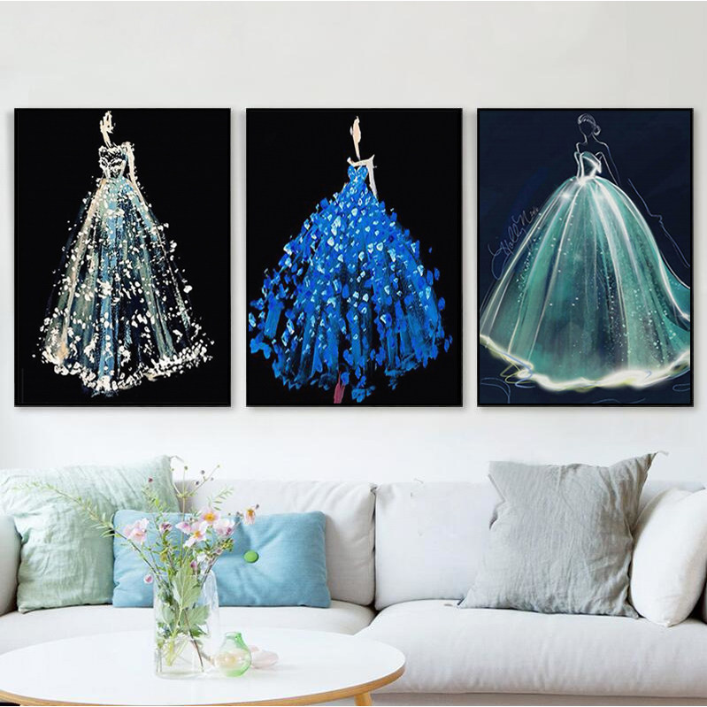 New thread embroidery cross stitch living room bedroom wedding dress small figure bridal painting simple modern wedding series kit