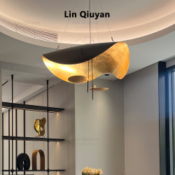 Italian Lederam Gold Foil Chandelier Ufo Lamp Bar Restaurant Creative Stylish Bedroom Cafe Dining Table Lamp