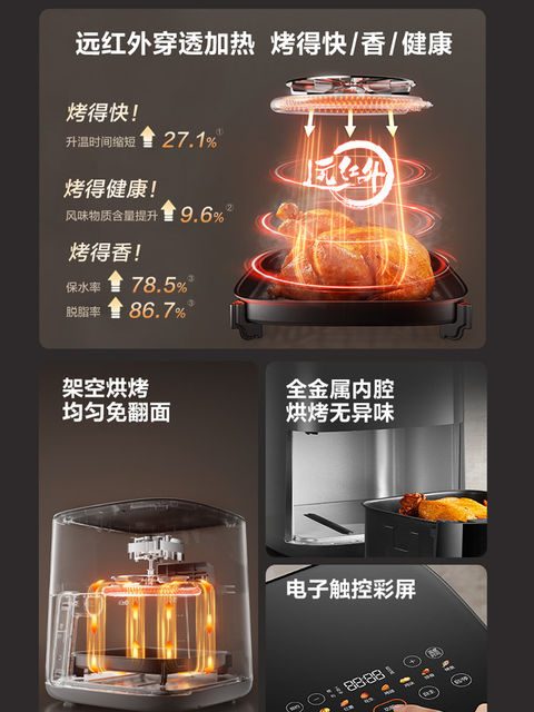 Supor Visual Air Fryer for Home Use, No Need to Turn the Food, Large Capacity, Multifunctional All-In-One 2025 Flagship New Model Fryer