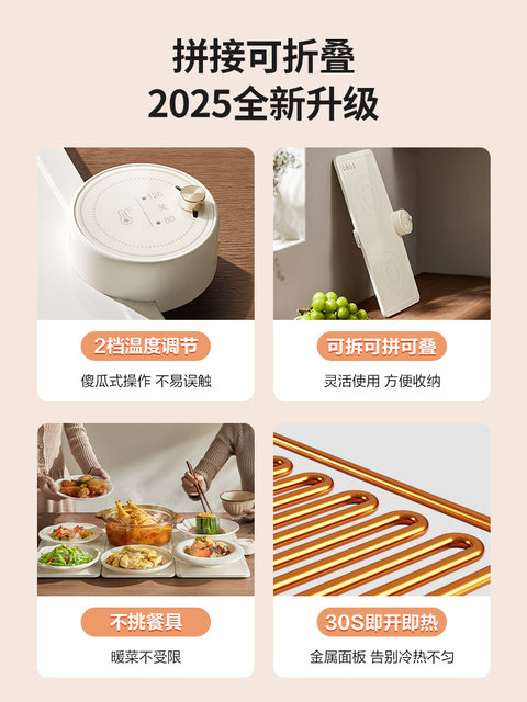 Supor Electric Warming Plate, Multifunctional Home Heating Mat for Keeping Food Warm, Foldable and Adjustable Temperature