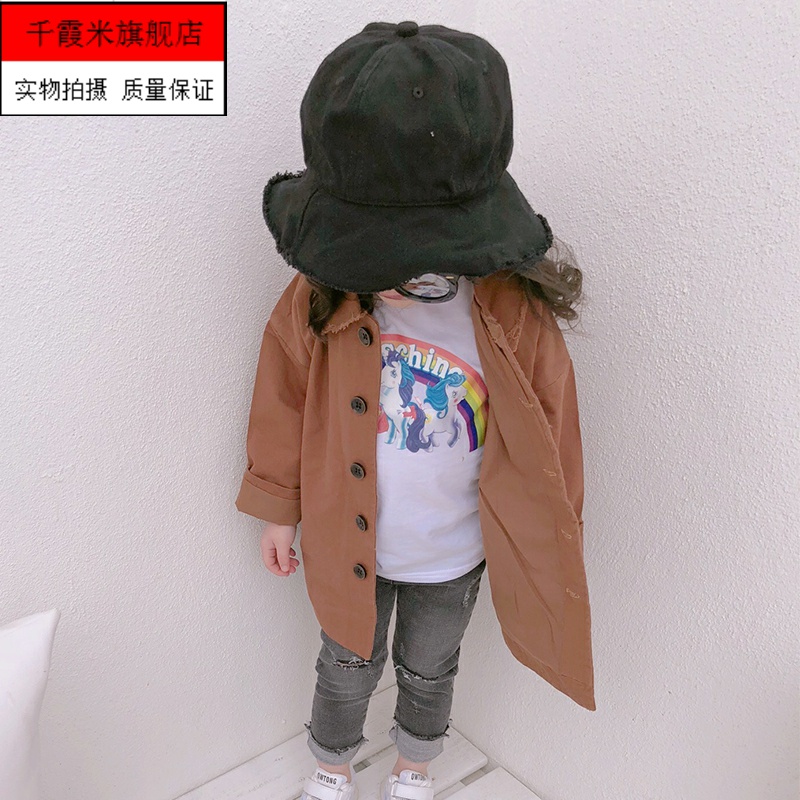 Parent-child burr fabric ins The same children's Korean version of the girl's hat Female baby fisherman hat visor hat tide basin hat