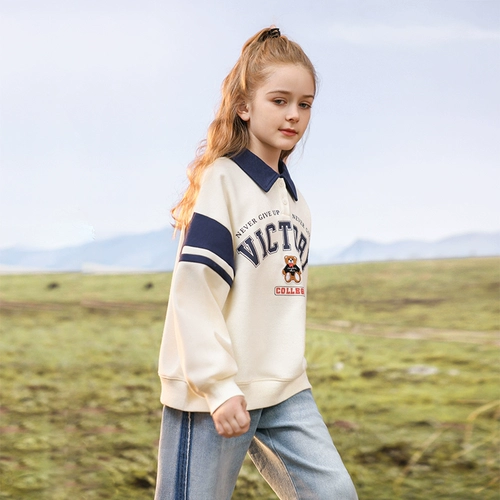 Tide, осенняя весенняя детская толстовка, воротник поло, подходит для подростков, детская одежда