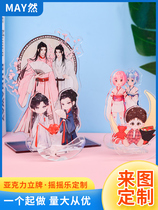 Acrylic double-sided key knuckle ring customized diy photo hanging cartridge animation cartoon star personalized license customization