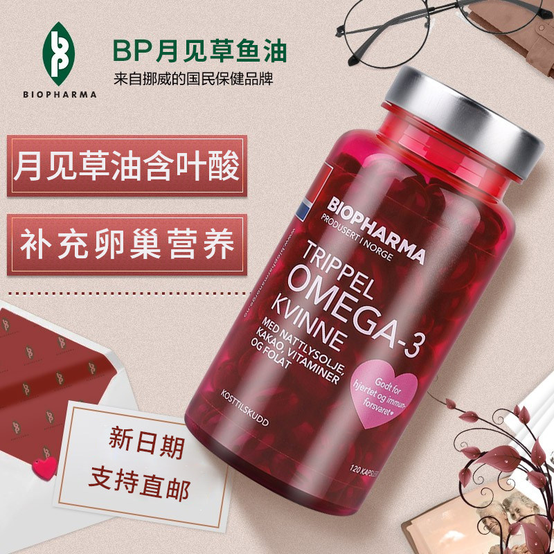Norwegian biopharma Evening Primrose Fish Oil Capsule Folic Acid Modulates Endocrine Uterus, Ovary and Breast during Menstrual Period