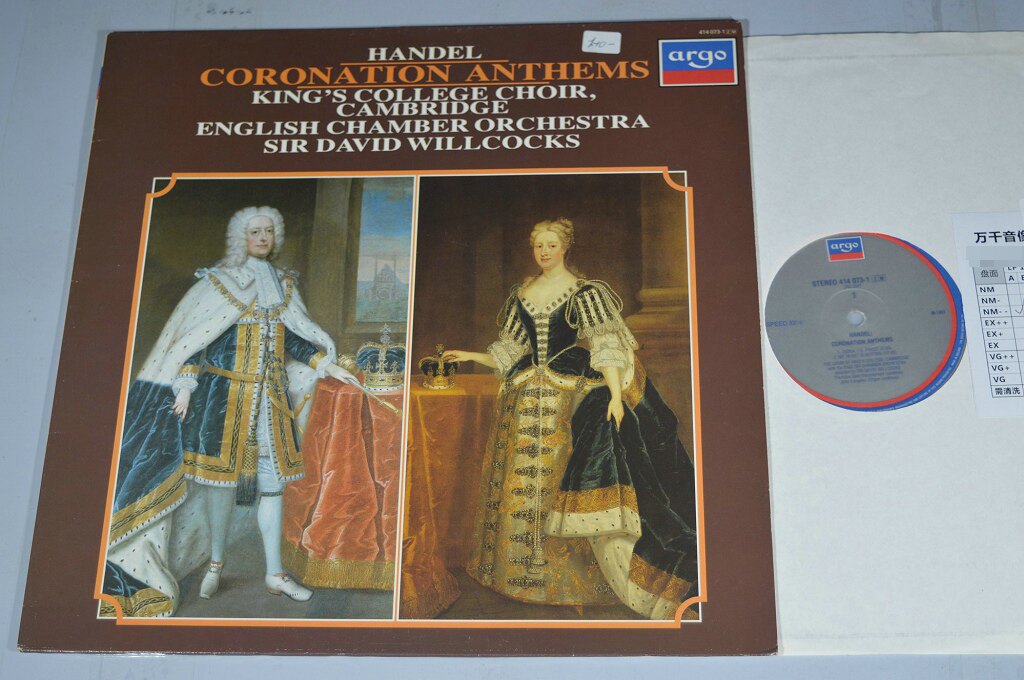 Handel Coronation Carol Cambridge Kings Choir Willcocks ARGO Vinyl LP