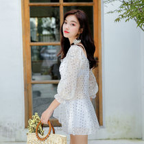 Swimsuit womens three-piece set of split Conservative belly thin Bikini gathering blouse seaside holiday 2021 New