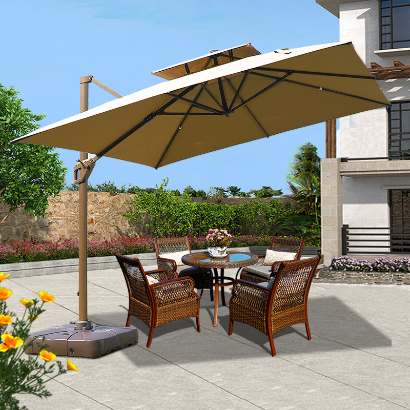 Roman umbrella Large parasol stall Outdoor umbrella Courtyard umbrella Square balcony Garden Outdoor umbrella Open-air parasol