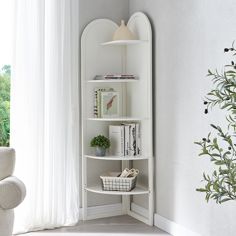 All-solid wooden angle shelf Simply modern household space landing and collection of cross-corner creative multi-layer bookshelves