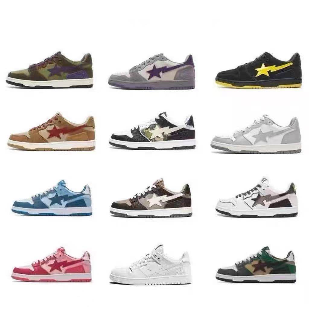 Мужская и женская обувь для скейтборда в стиле ретро BAPE STA SUPER SK8 с головой человека-обезьяны; модные повседневные кроссовки из лакированной кожи с низким вырезом