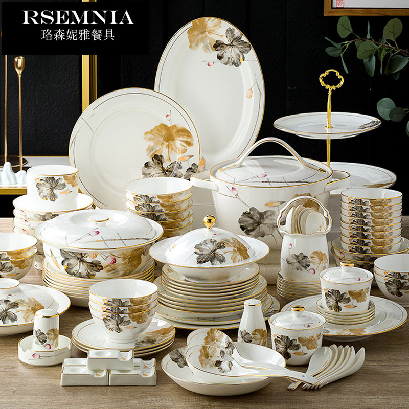 Rsemnia Upscale Bone Porcelain Bowl dishes cutlery Home Modern glazes Caixin About New Chinese Ceramic Creative Combinations