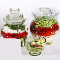 Food cylinder glass bottle jar salty vegetable unleaded pickle jar Salty Duck Egg Marinated guttatan Vegetable Pond with Vegetable Pond