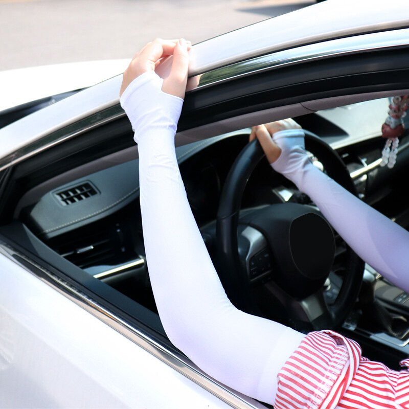 Ligot Ice Sleeves Women's Summer Job to Work Kitchen Fried Vegetable Gloves Ice Silk Cotton sleeves Breathable Sun Shade