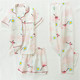 sợi bông Pyjama ba mảnh bộ womens mùa hè tay áo ngắn quần short hai lớp gạc mùa xuân và mùa thu bông nhà quần áo thiết mỏng.