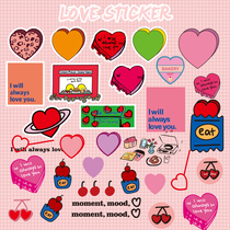 Ouyang Nana same sticker Korean ins Wind Net Red Hand account sticker set 100 cute bear love polka dot phone case decoration DIY computer girl heart mazzzzy sticker transparent